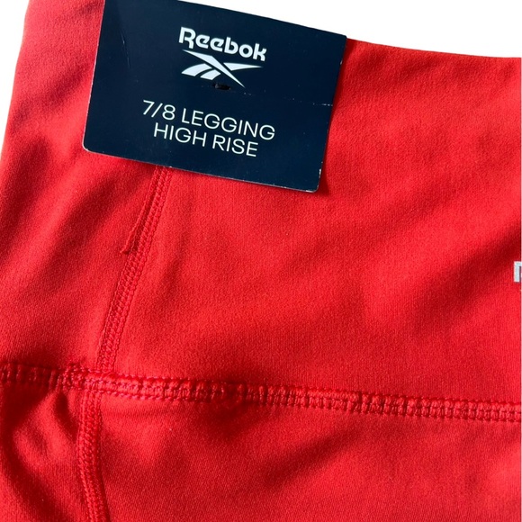 Reebok 7/8 red high rise leggings New With Tags Size L - Picture 1 of 10